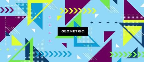 Triangle moving geometric shape. Seamless pattern background in Memphis style. vector