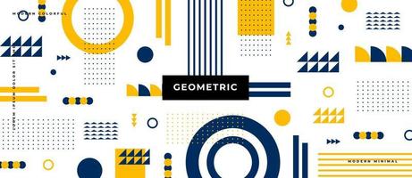 Trendy different polygon shape. Geometric white background with flat, minimalistic Memphis style line, dot, shape. vector