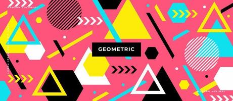 Colorful memphis style design geometric background. Flat minimal pattern background. vector