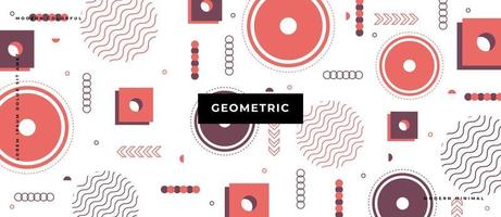 Colorful trendy geometric flat elements of pattern memphis. Pop art style texture. different  shape, line, dot in white background. vector