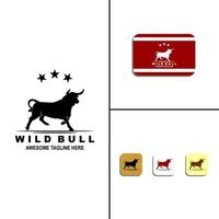 Classic bull logo vector
