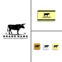 Strong black bull logo vector