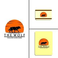 Simple wolf silhouette logo vector
