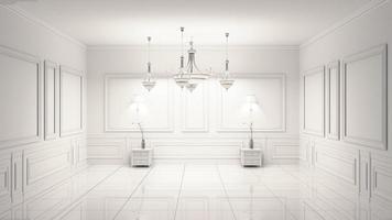 Beautiful classical luxury white interior. 3D rendering photo