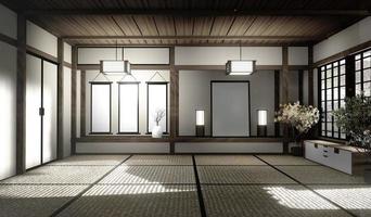 Mock up interior zen style. 3d rendering photo