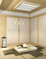 Tropical interior design with sofa for living room japanese style. 3D rendering photo