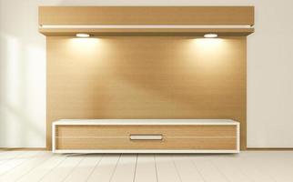 Tv cabinet in tropical empty room Japanese - zen style,minimal designs. 3D rendering photo