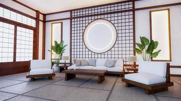 Sofa japanese style on room  japan and the white backdrop provides a window for editing.3D rendering photo