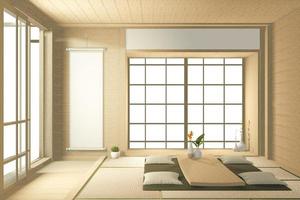 Tropical interior design with sofa for living room japanese style. 3D rendering photo