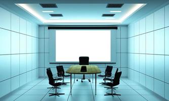 Office business boardroom meeting room and conference table, modern style. 3D rendering photo