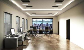 Office business - beautiful meeting room and conference table, modern style. 3D rendering photo