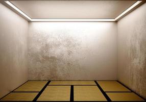 Room japanese with tatami mat design . 3D rendering photo