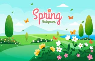 Spring Season Landscape Background vector