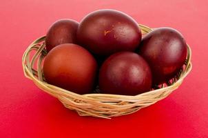 Colored eggs - symbol of celebration of Easter photo