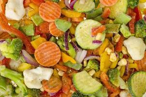 Mix of frozen vegetables in healthy diet photo