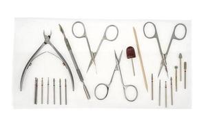 conjunto de herramientas profesionales de manicura. concepto de belleza.