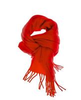 Red textile scarf isolated on white background. photo