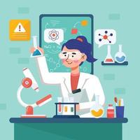Women Scientist Working In Laboratory vector