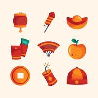 Chinese New Year Cute Doodle Icon Collection vector