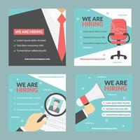 We Are Hiring Social Media Post Template vector