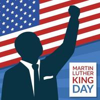 Silhouette of Martin Luther King with Hand in The Air vector