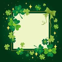 St.Patrick's Day Background with Flat Clover vector