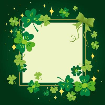 St.Patrick's Day Background with Flat Clover