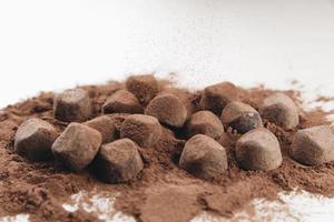 chocolate truffles with cocoa powder