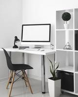 office desk with computer desk chair