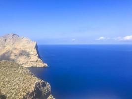 Landscape views of Cape Formentor, tourists. Photo