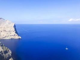 Sea, blue sky, white clouds on sunny day photo