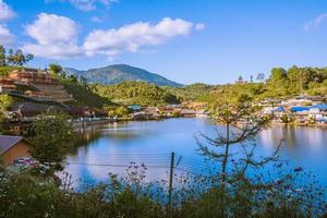 Chinese on the mountain village at Ban Rak Thai village. Landscape photography with panorama, Nature tourism in rural villages. photo