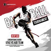 basketball tournament flyer design template vector