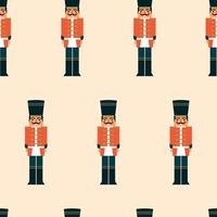 Seamless Christmas pattern with nutcrackers vector