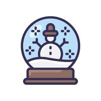 icono de estilo de línea llena de globo de nieve vector