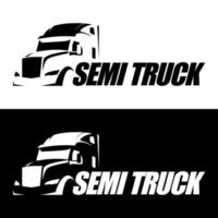 semi truck logo design vector