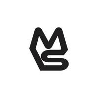 letter ms infinity line symbol logo vector