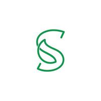 letter s leaf overlapping lines art logo vector