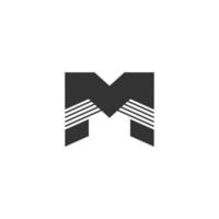 letter m stripes geometric logo vector