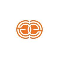 letter ge negative space circle design symbol vector