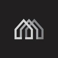 home 3d gradient geometric line logo vector