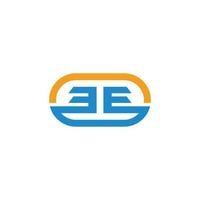 letter ee simple geometric linear shape symbol logo vector
