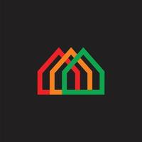 colorful home geometric line symbol decoration vector