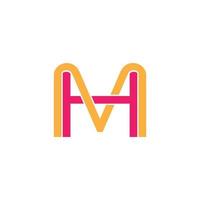 letter hm linked colorful logo vector