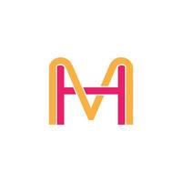 letter hm linked colorful logo vector