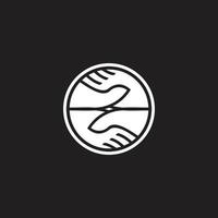 simple round deal symbol hand shake logo vector