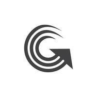 letter g stripes rotation arrow logo vector