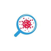 searching for viruses test magnify symbol logo vector