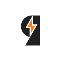 letter q thunder geometric design logo vector