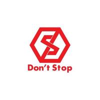 letter s dont stop hexagonal symbol vector